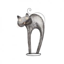 dekoration katt silver